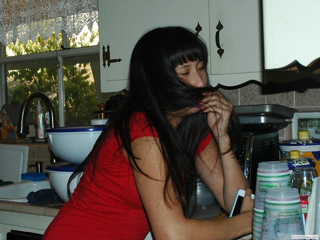 April Hiding Behind Her Hair