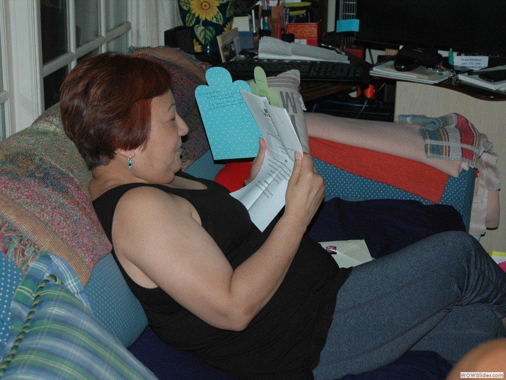 Marian Reading Birthday Card